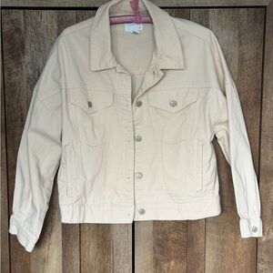 Elegant Cream Jean Jacket